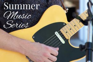 summer music series cover image, close up of yellow guitar