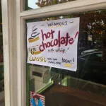 bent spoon hot chocolate sign