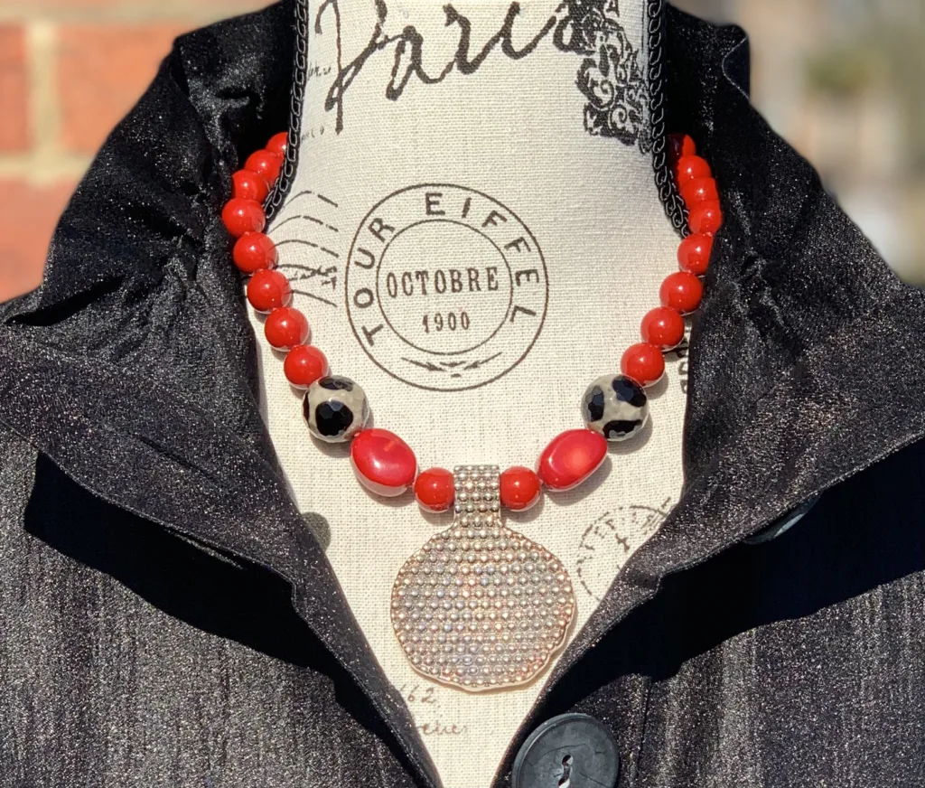 red-black-stone-and-sterling-silver-necklace