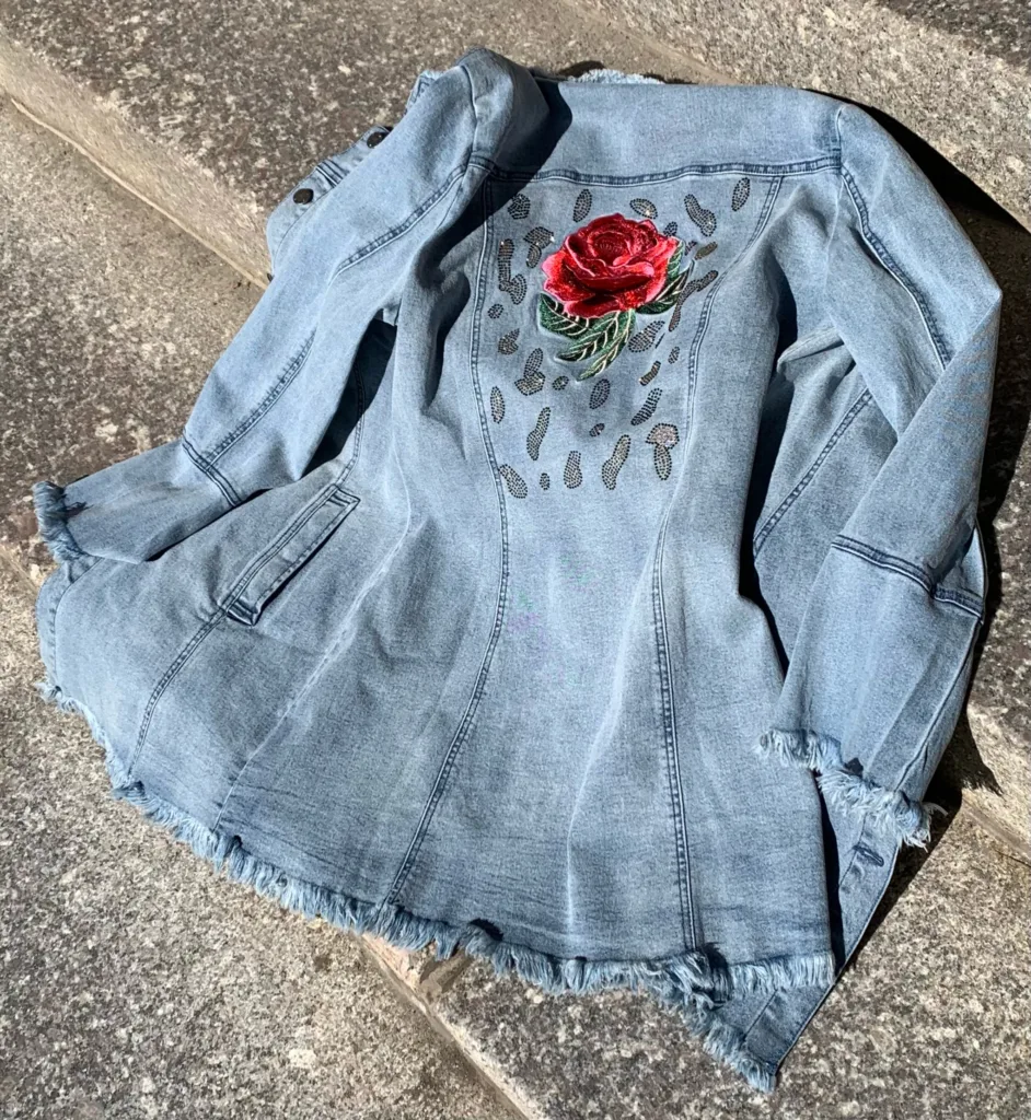 jean jacket with rose