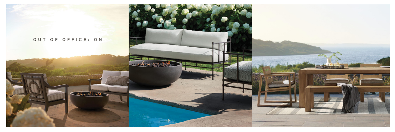 Various outdoor furniture set-ups