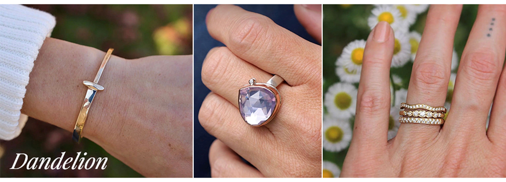 valentines collage, dandelion jewelry