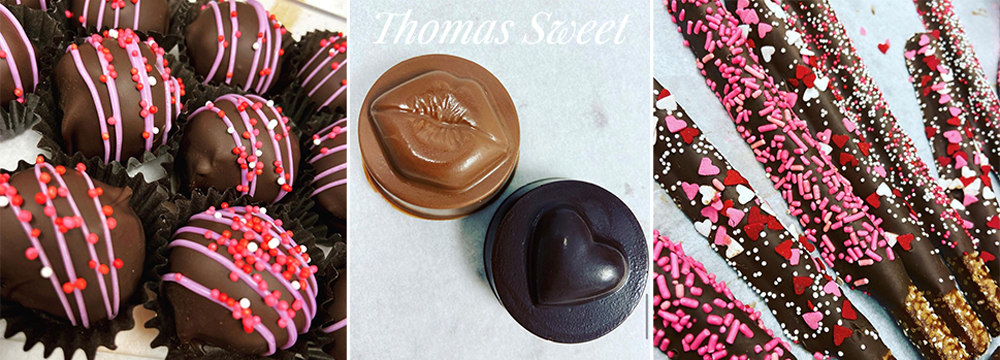 valentines collage, Thomas sweet chocolate