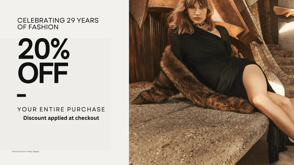 Zoe 29th anniversary, 20% off