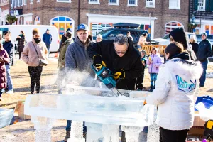 dueling pianos on ice march2024 carving piano