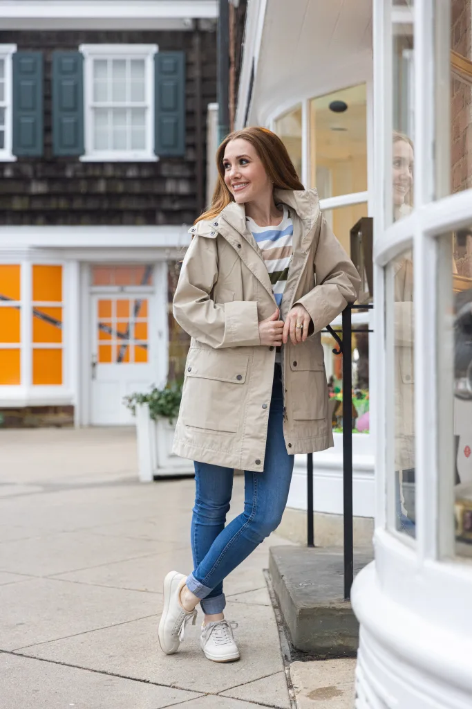 barbour model outside store