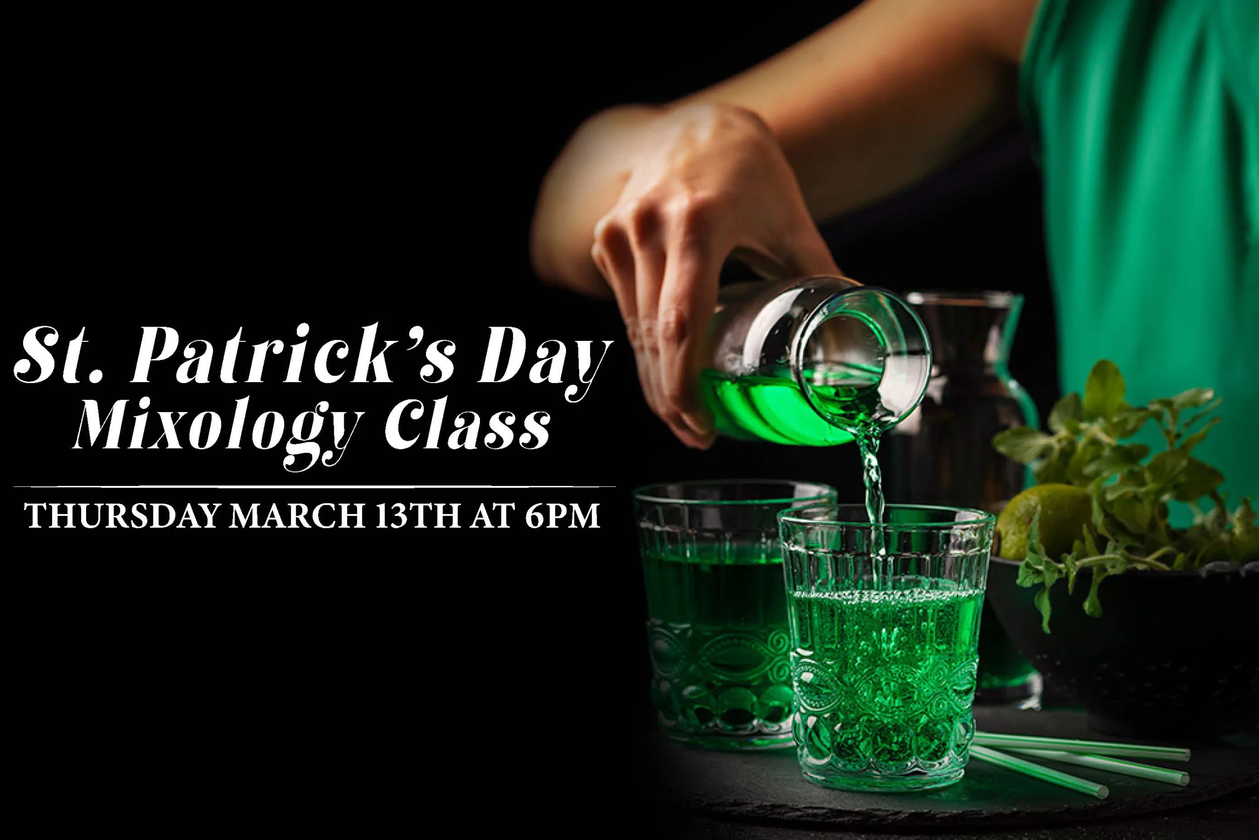 st patricks day mixology class YDTR