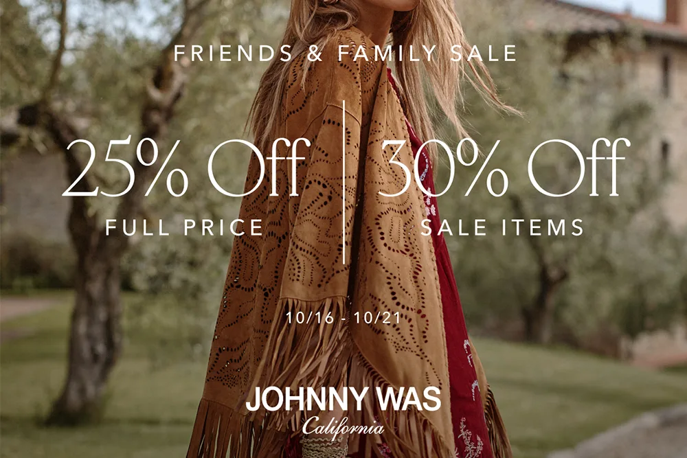 johnny was friends and family sale