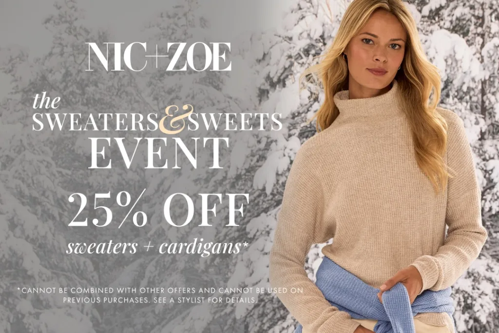 nic+zoe sweaters and sweets event