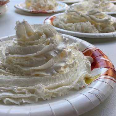 plate full of whipped cream