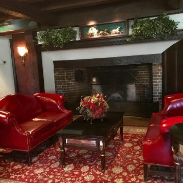 fire place and seating area in Nassau Inn