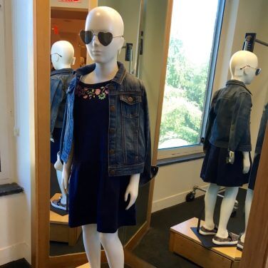 J Crew kids outfits on a mannequin