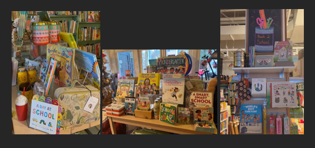 Books, toys, and other displays 