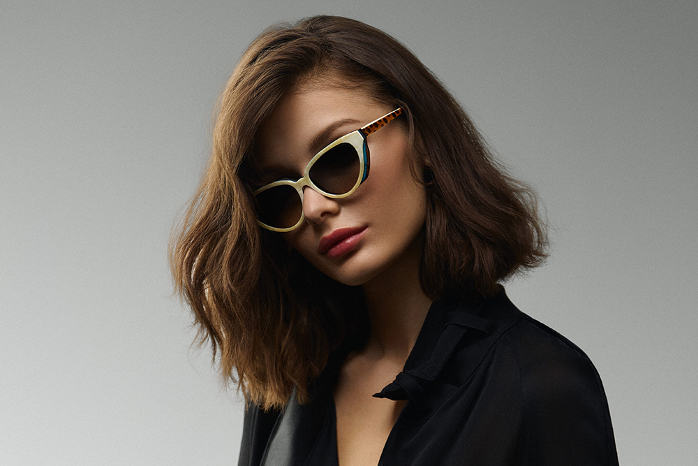 model wearing morgenthal frederics sunglasses