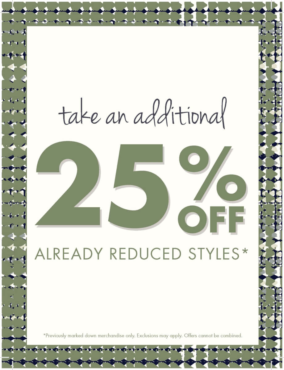 Nic and Zoe's flyer for 25% off already reduced styles