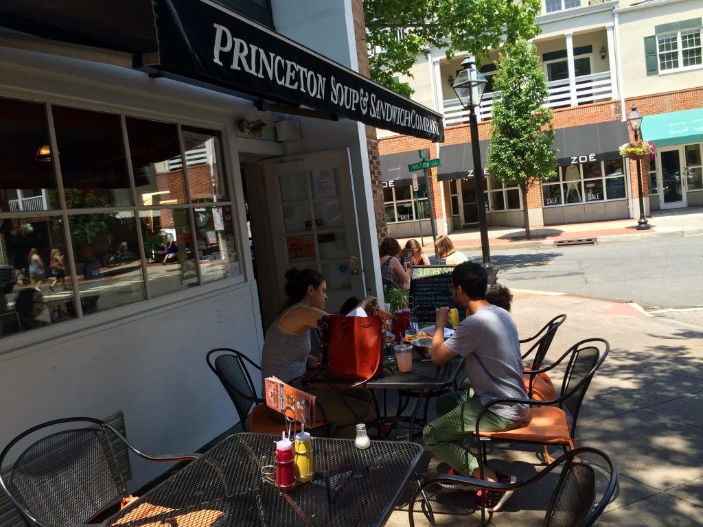 outside seating in front of Princeton Soup & Sandwich