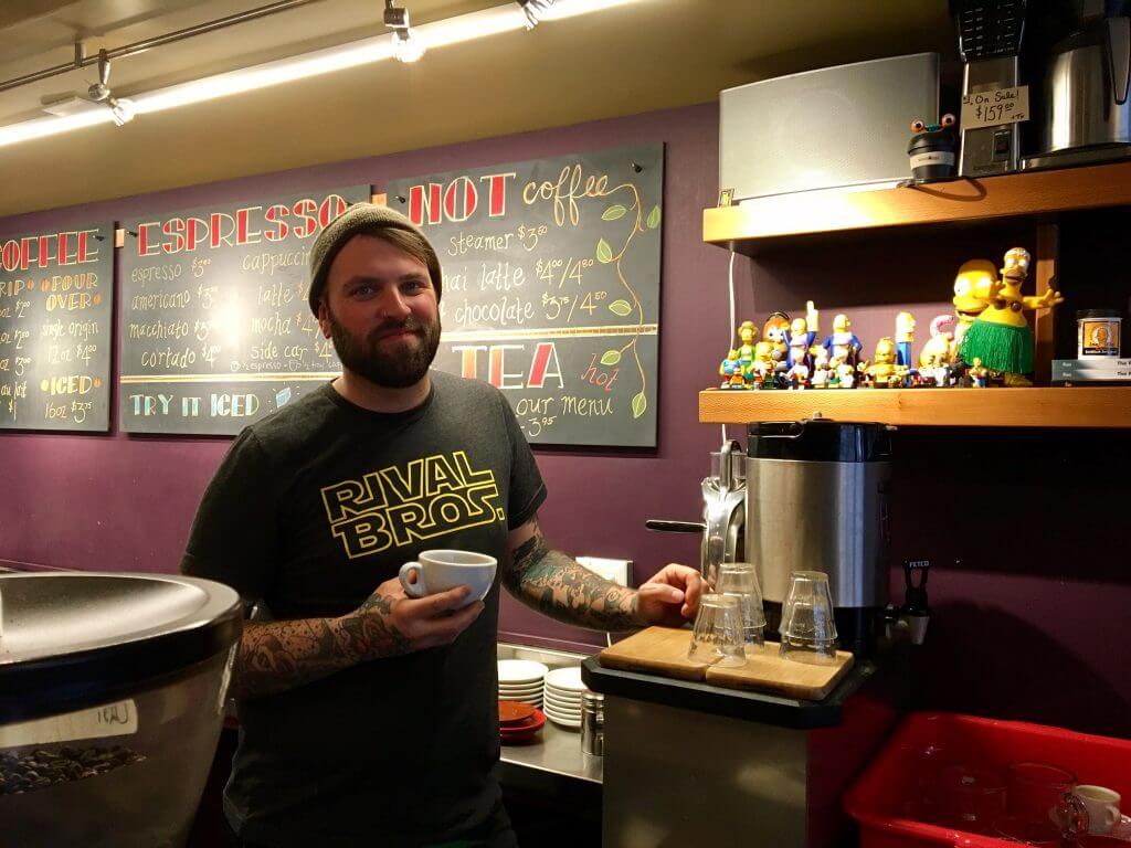manager of Rojos Coffee, Andrew Valentine