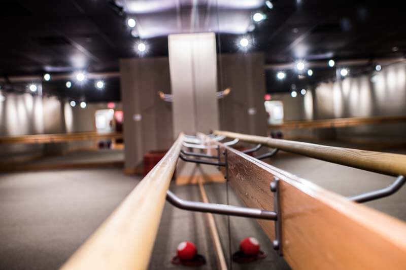 close up of the ballet bar at Pure Barre